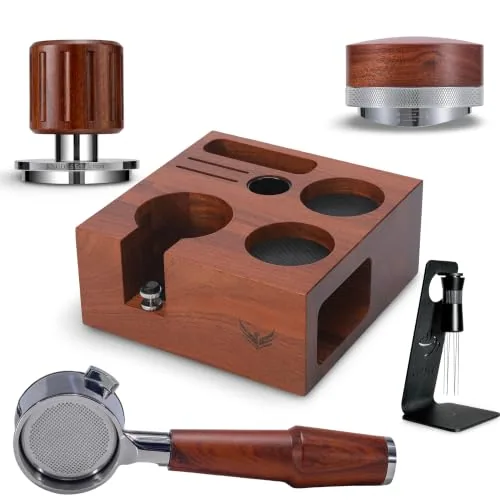54mm Rosewood Espresso Tool Set, product photograph