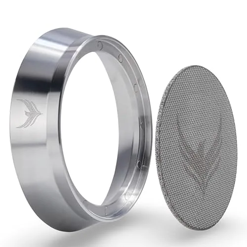 54mm Espresso Dosing Funnel and Puck Screen Set Magnetic, product photograph