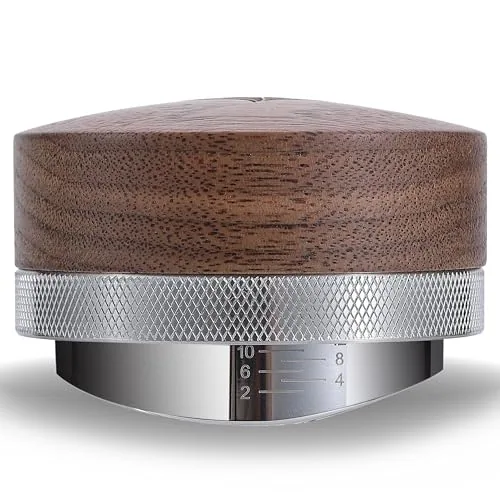 51mm Walnut Espresso Distribution Tool Coffee Distributor, product photograph