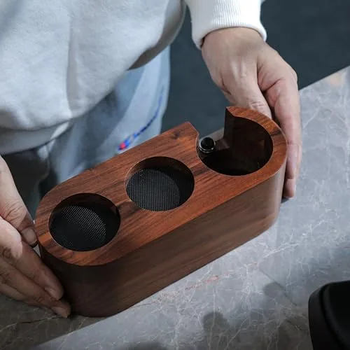 58mm Rosewood Espresso Tamper Station Machine Accessories, product photograph