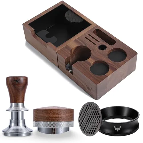 58mm Walnut Espresso Accessories Set, product photograph