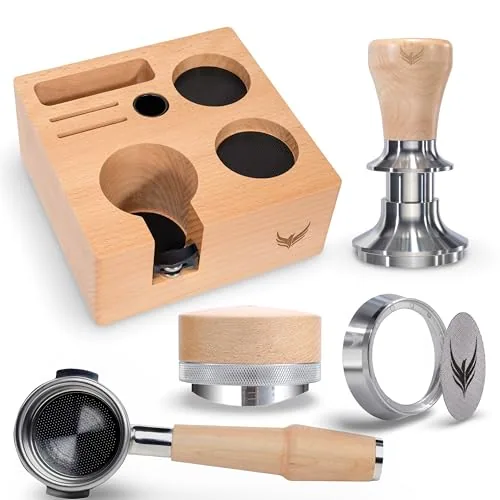 58mm Maple Espresso Tool Set, product photograph
