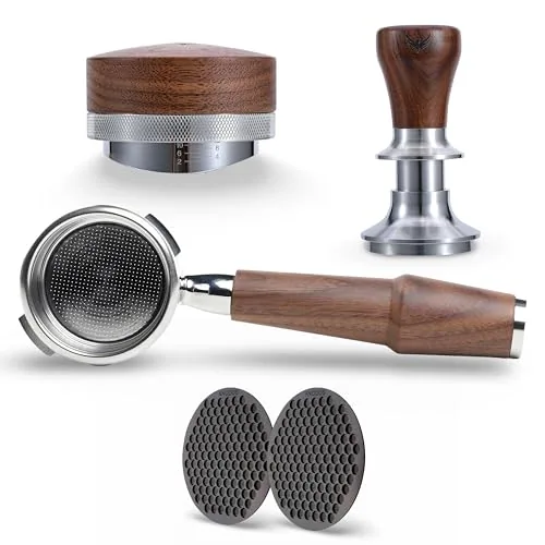 58mm Walnut Espresso Tool Set 2-Piece, product photograph