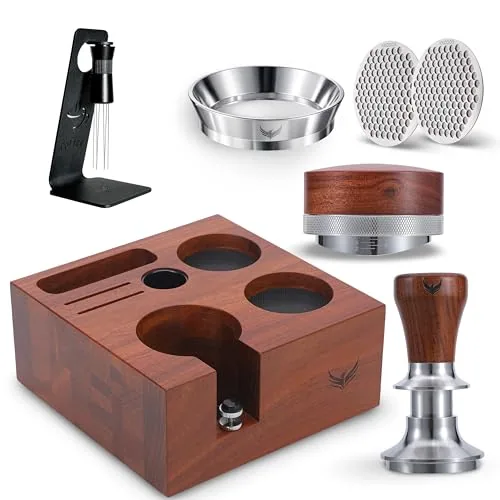 58mm Rosewood Espresso Tamper Kit, product photograph