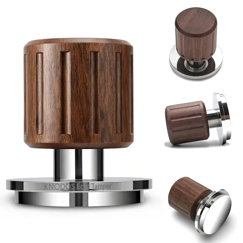 57mm Walnut Espresso Tamper, product photograph
