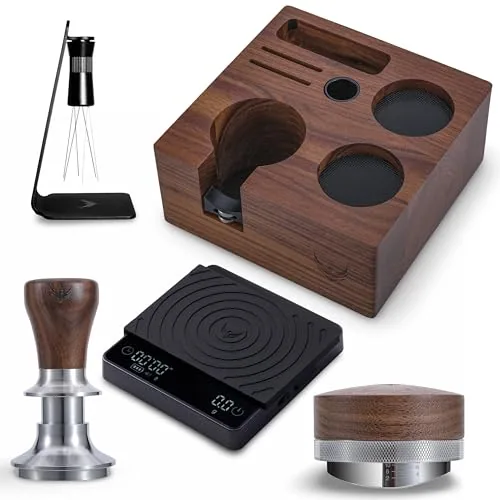 58mm Walnut Espresso Tools Set, product photograph