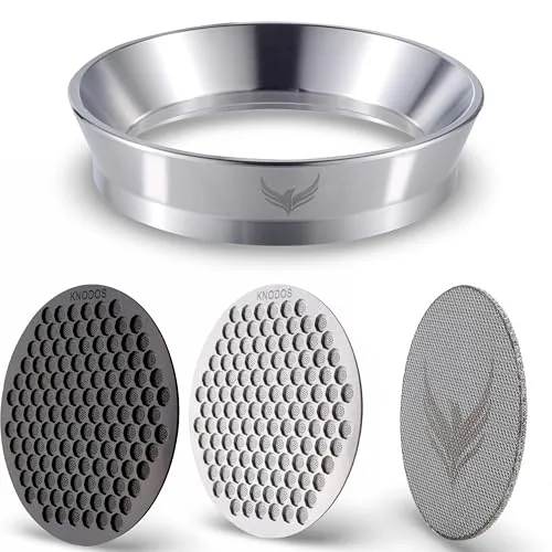 54mm Coffee Portafilter Funnel and 3-Piece Puck Screen, product photograph