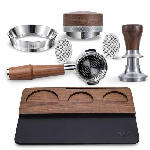 58.5mm Walnut Espresso Accessories Kit, product photograph