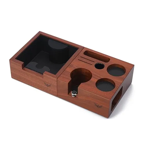58mm Rosewood Espresso Knock Box Set, product photograph
